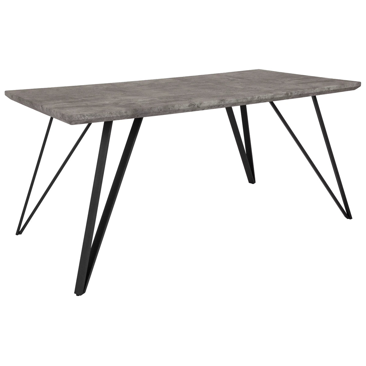 Rectangular Dining Table Faux Concrete Finish N6482