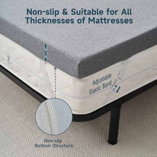 3 Inch Queen Memory Foam Mattress Topper White N35174