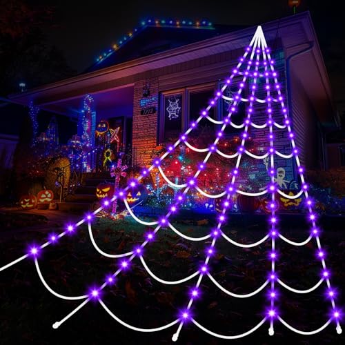 Purple & Orange Spiderweb Lights with 8 Lighting Modes X439