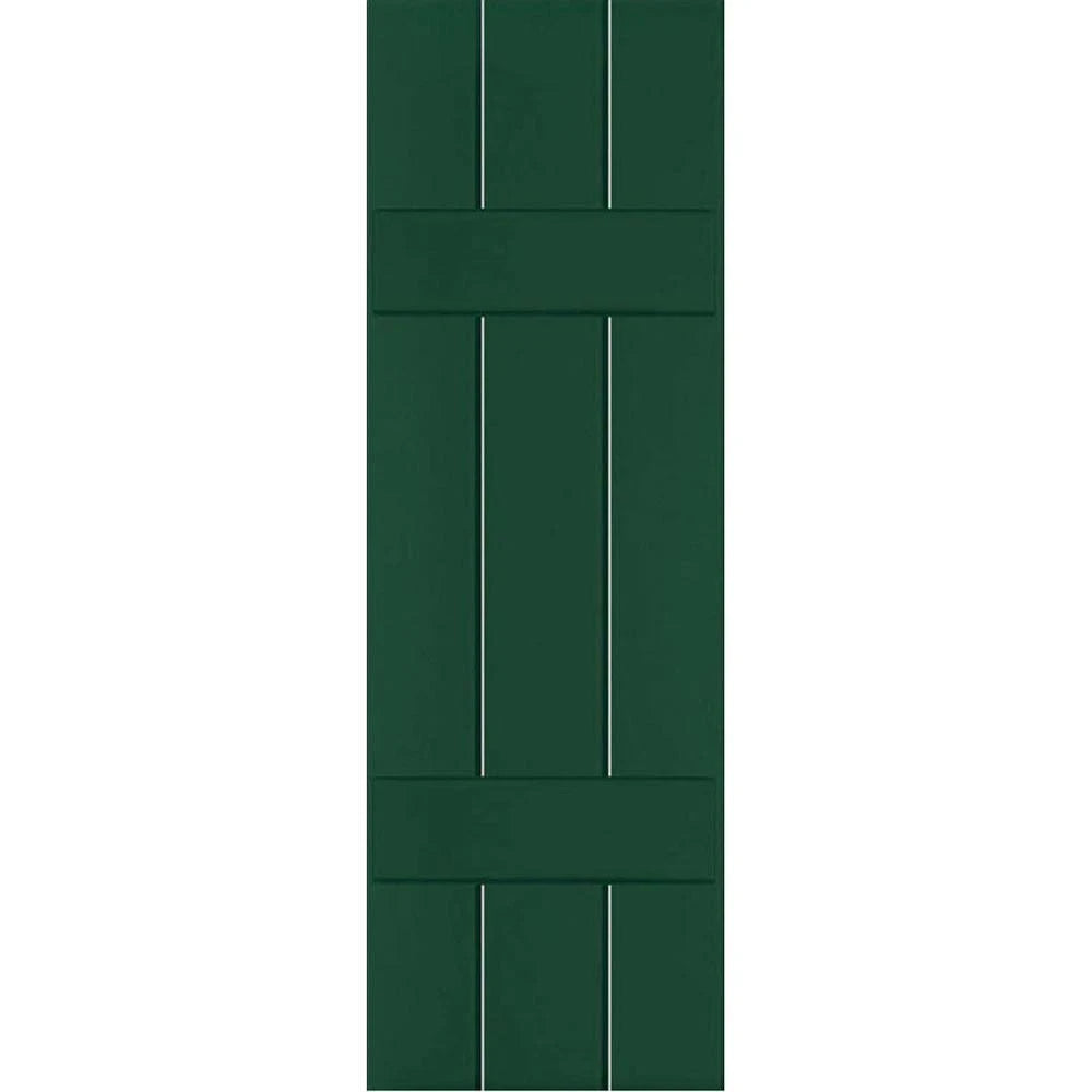 12 in. x 44 in. Exterior Real Wood Pine Board and Batten Shutters Pair E933391