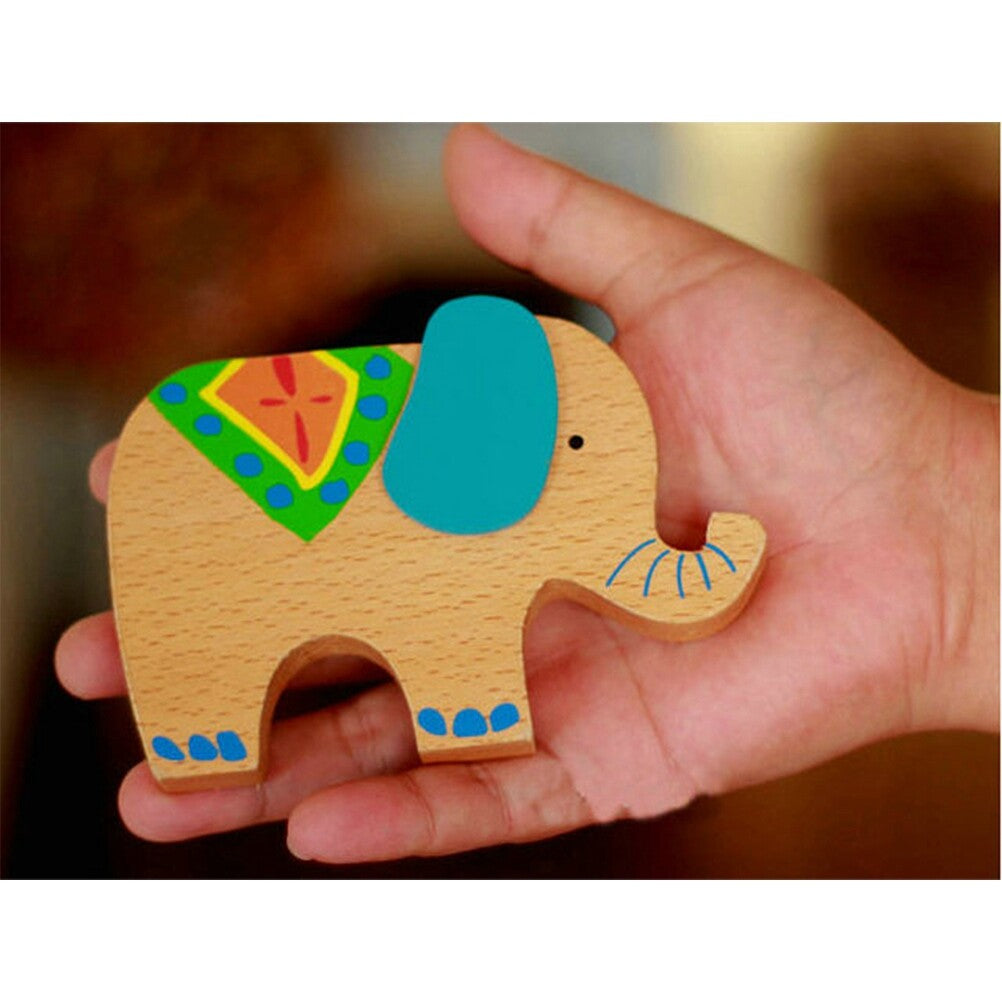 Wooden Stackable Building Blocks Set Balancing Games Playset Toys Educational Toys for Kids Children(Elephant) E21450