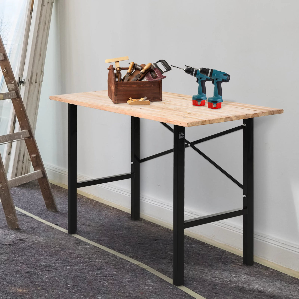 Fir Wood Work Bench Tool Table E98508