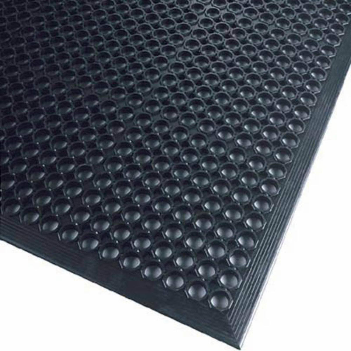Rubber Drainage Mat, 3' Width x 10' Length, Black H88788