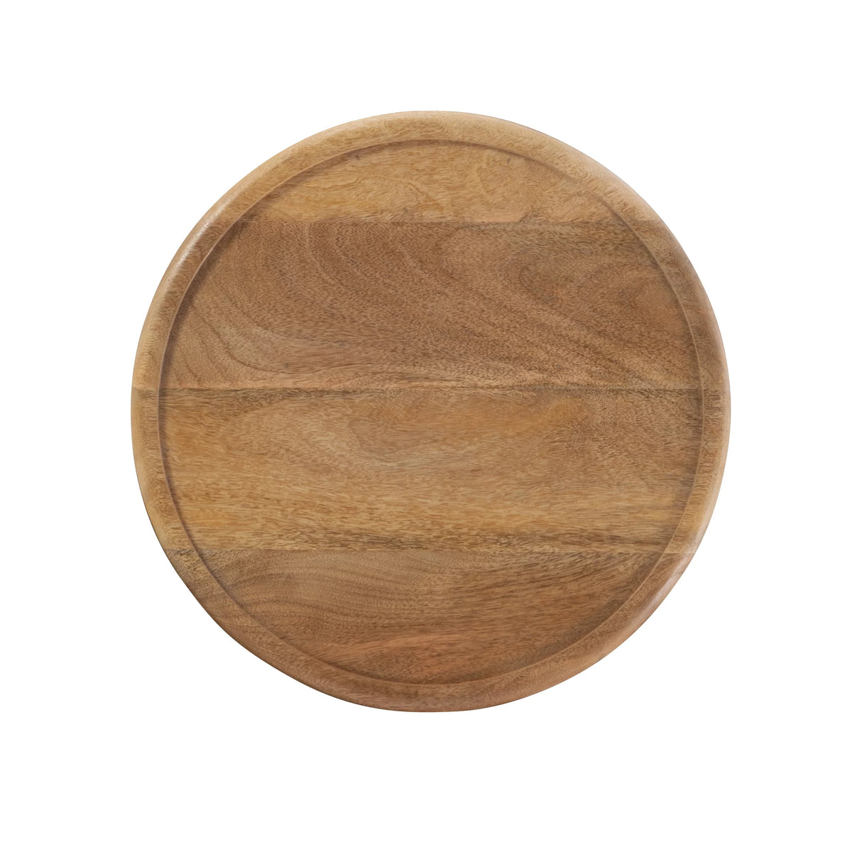 Carved Wood Round Indoor End Table A8473