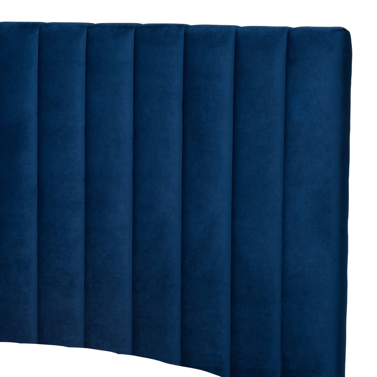 Navy Blue Velvet Queen Size Platform Bed I7894