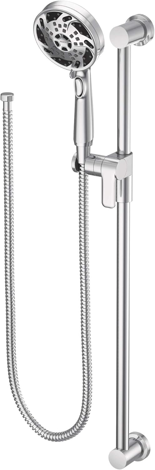 Chrome 5-Function Handshower with Slide Bar and Hose W700262