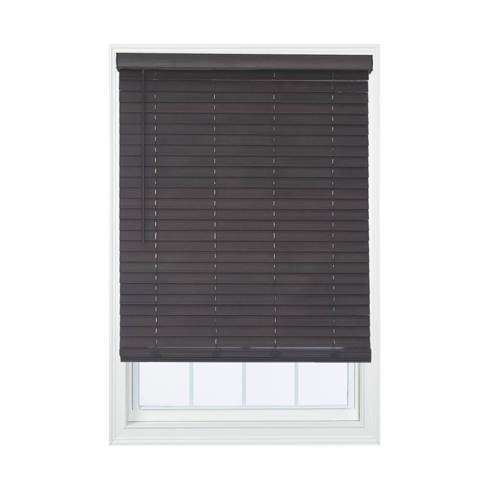 Walnut Faux Wood Cordless Room Darkening Horizontal Blinds R624525