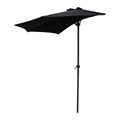 Half Round Vented Patio Wall Umbrella Black G652