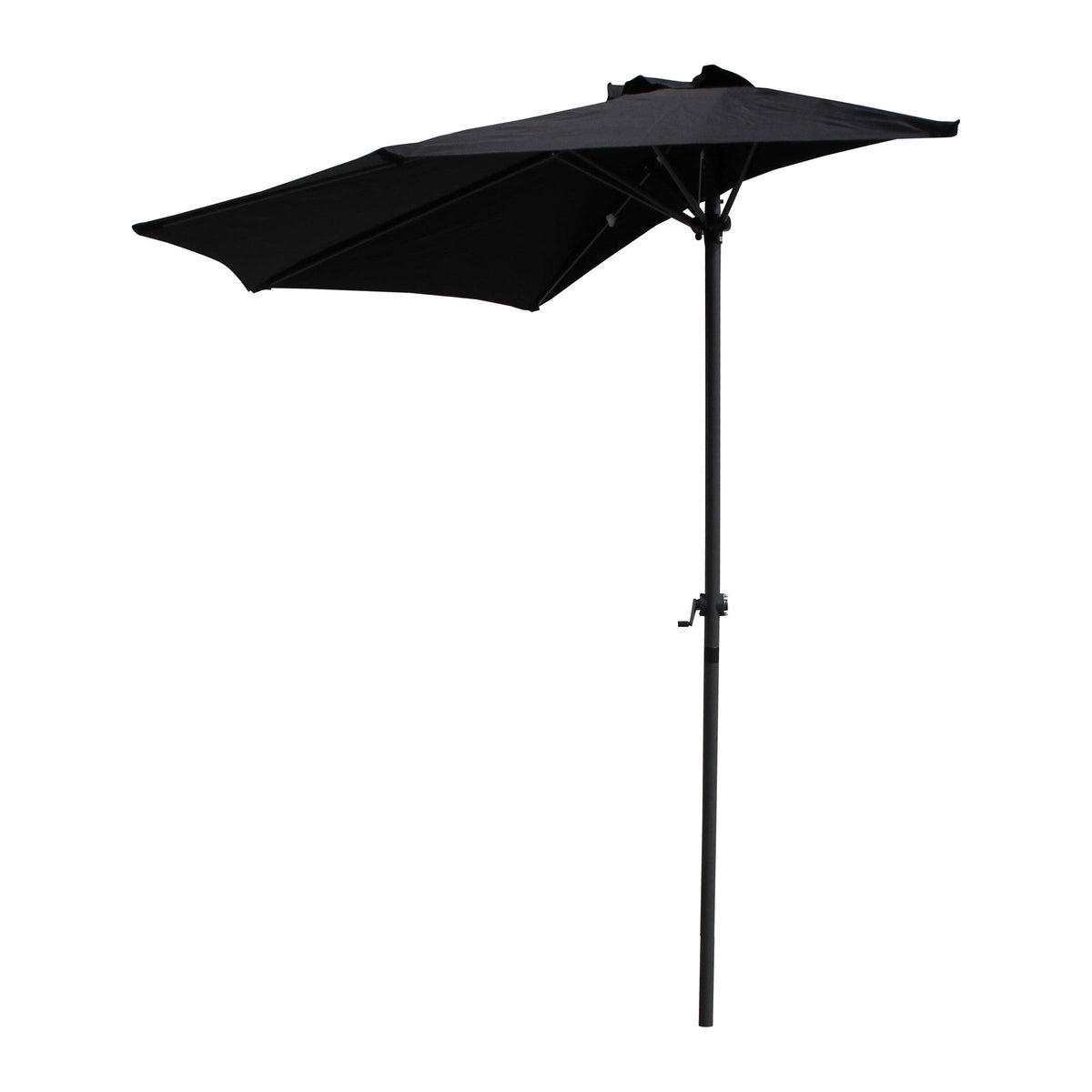 Half Round Vented Patio Wall Umbrella Black G652