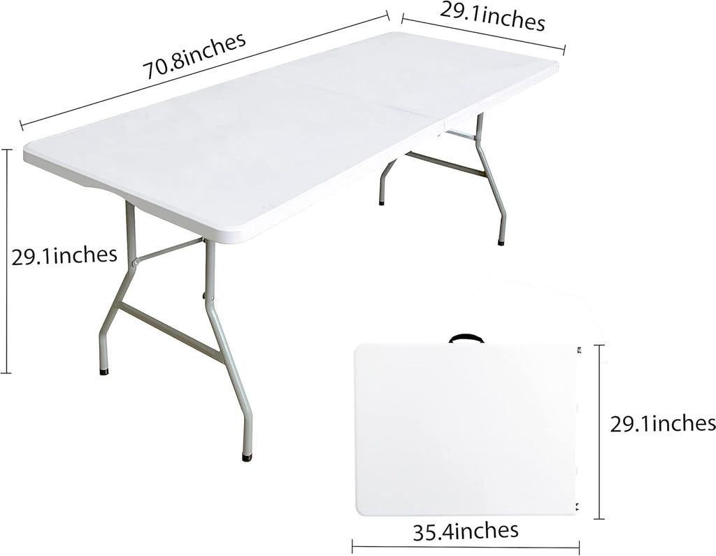 White 6ft Folding Plastic Utility Table R557