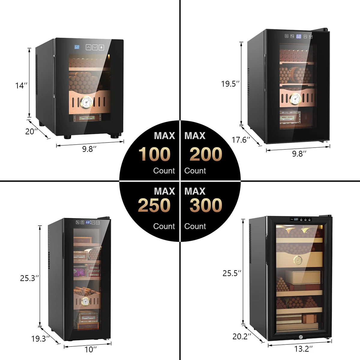 35L Electric Cigar Humidor Cabinet with Hygrometer L844742