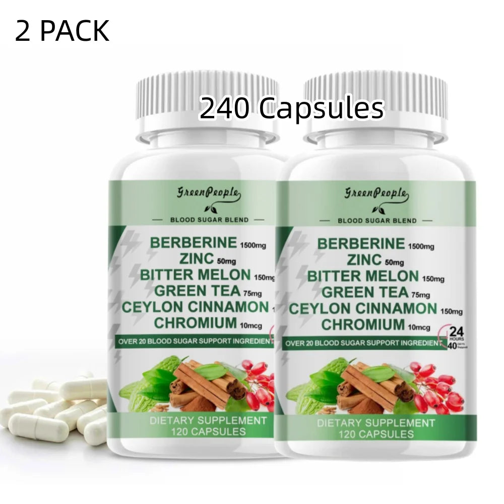 Berberine Supplement 1500mg 240 Capsules Veggie Capsules E33388