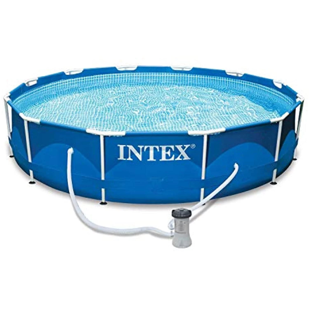 12 Ft x 30 Inches Metal Frame Above Ground Swimming Pool with Filter & Cover V2209