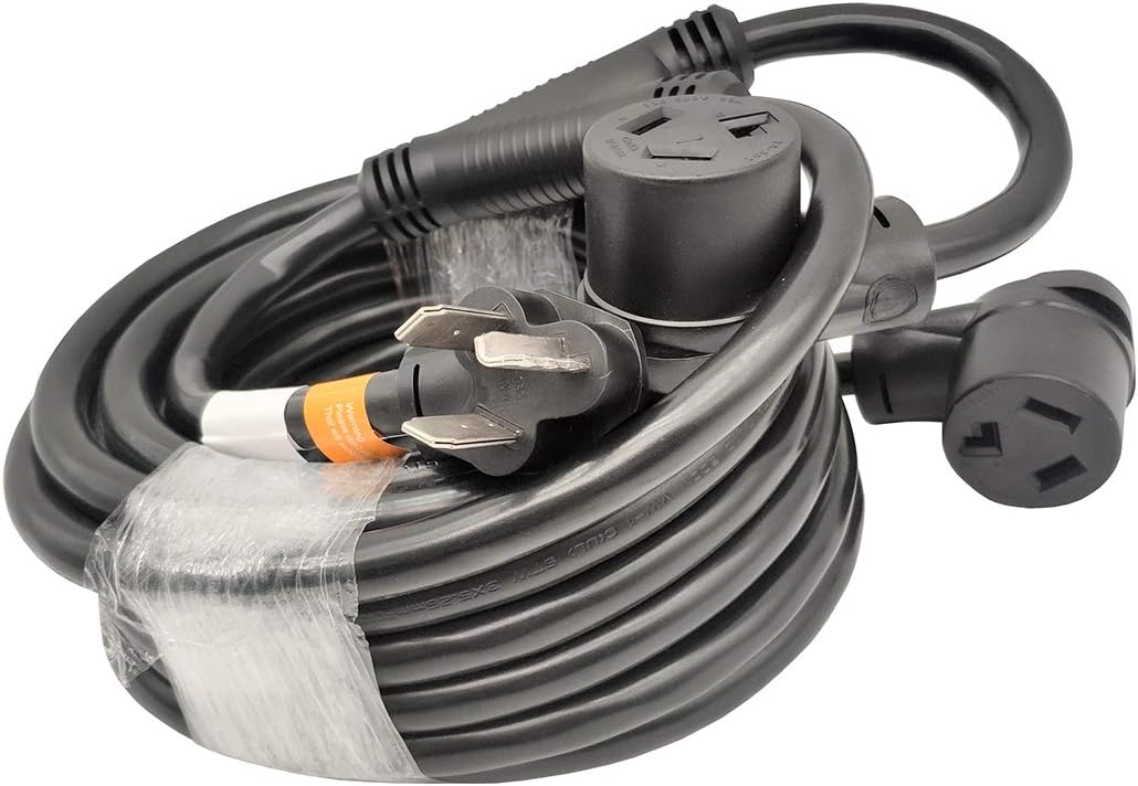 NEMA 10-30P Male Plug to (2) 10-30R Female Receptacle Dryer Y Adapter Cord (35 feet) Z40127
