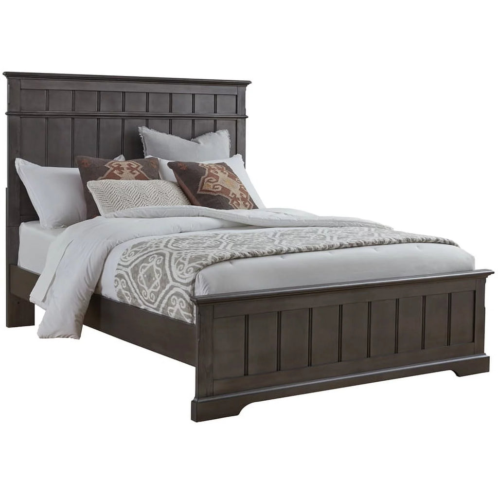 King Wood Bed Light Steel Gray A7226