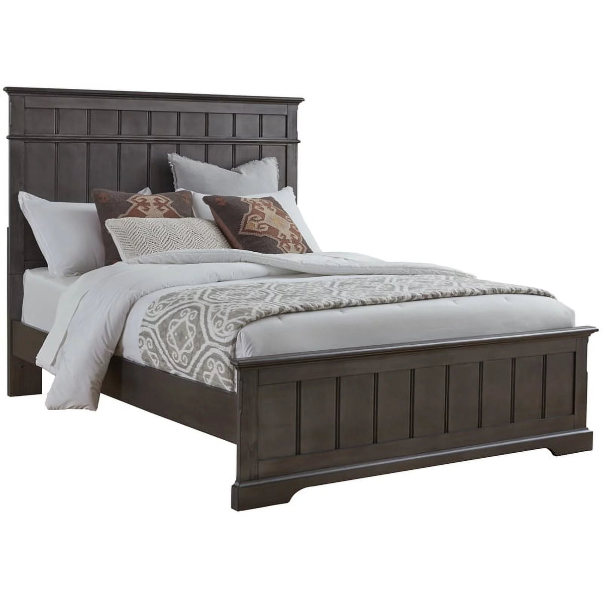 King Wood Bed Light Steel Gray A7226