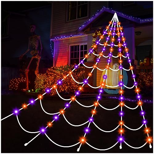Purple & Orange Spiderweb Lights with 8 Lighting Modes X439