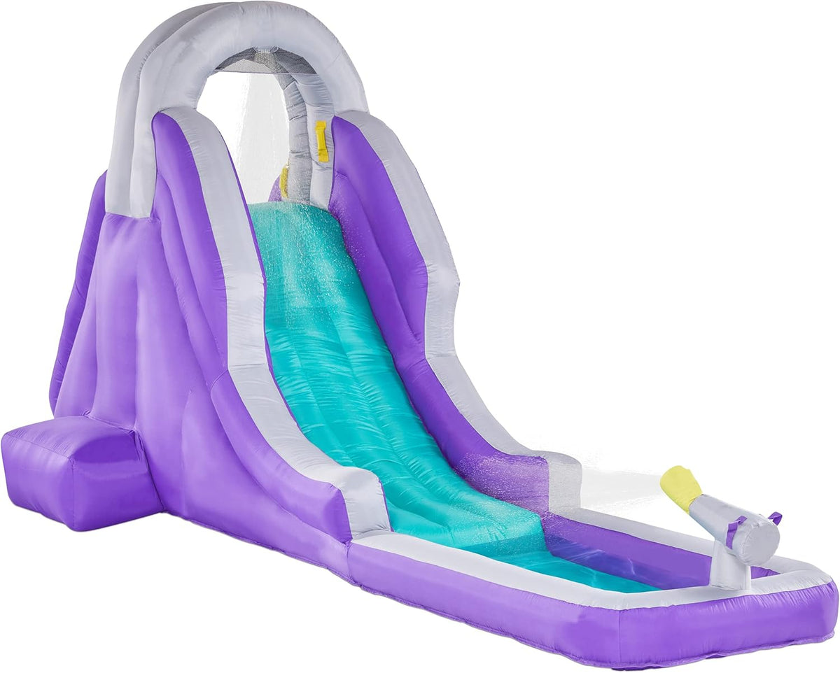 Compact Inflatable Water Slide Park with Climbing Wall, Slide, Splash Pool, Air Pump & Carrying Case M38316