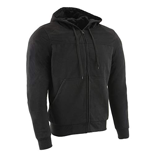 Black CE Approved Armored Riding Hoodie V60088