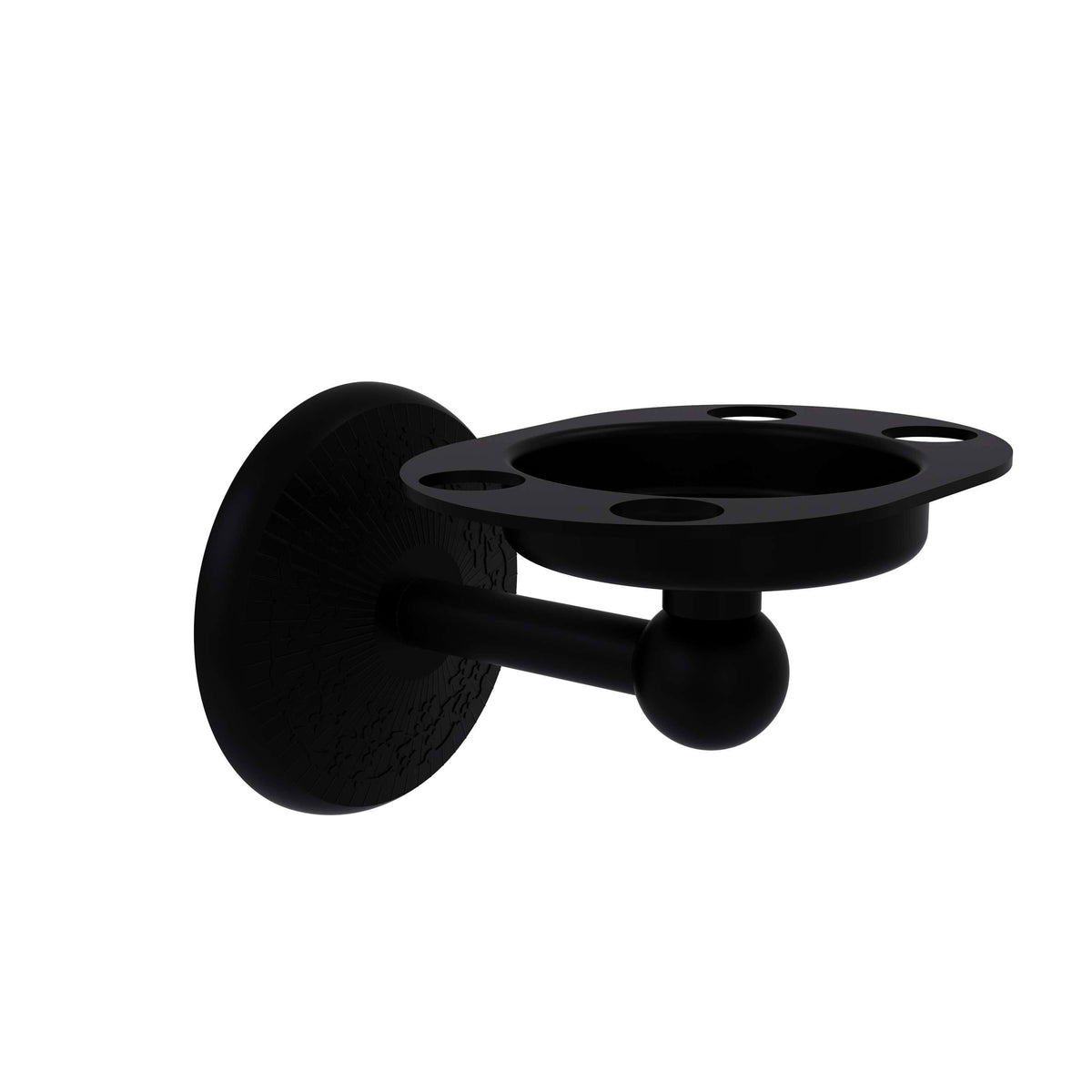 Matte Black Tumbler and Toothbrush Holder F857