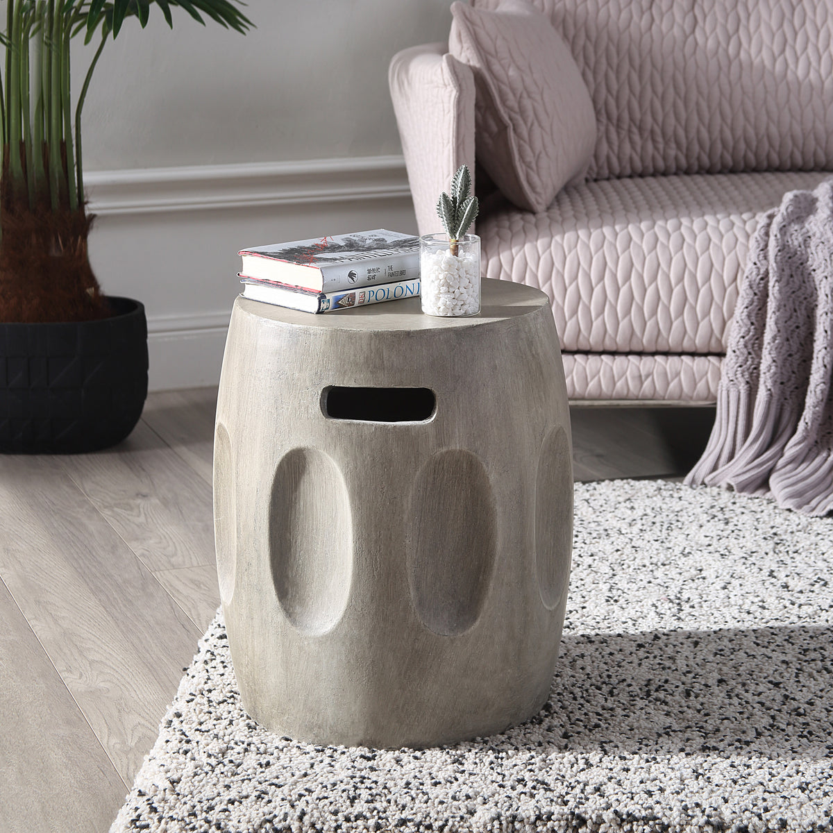 Concrete Accent Side Table Q398