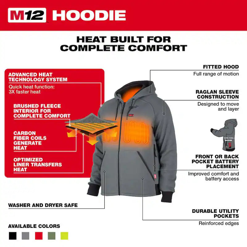 Men's Large Green Heated Jacket Hoodie R66759