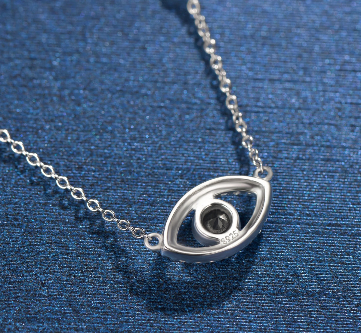 Sterling Silver Evil Eye Necklace Cubic Zirconia Pendant Necklace X740