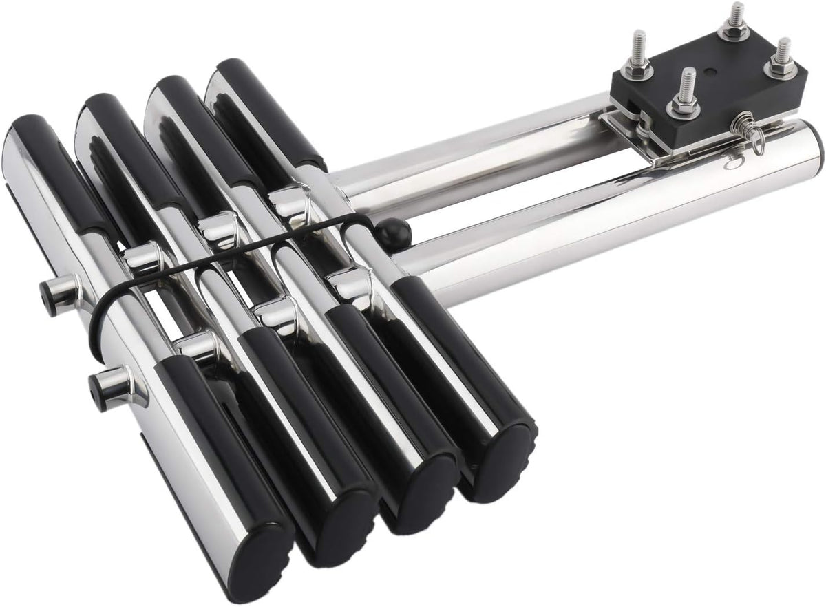 4 Step Dual Vertical Telescopic Boat Dive Ladder with transom mounting Bracket, 316 Stainless Steel Sport Ladder O430