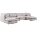 Beige Linen Textured Modular Sectional A704