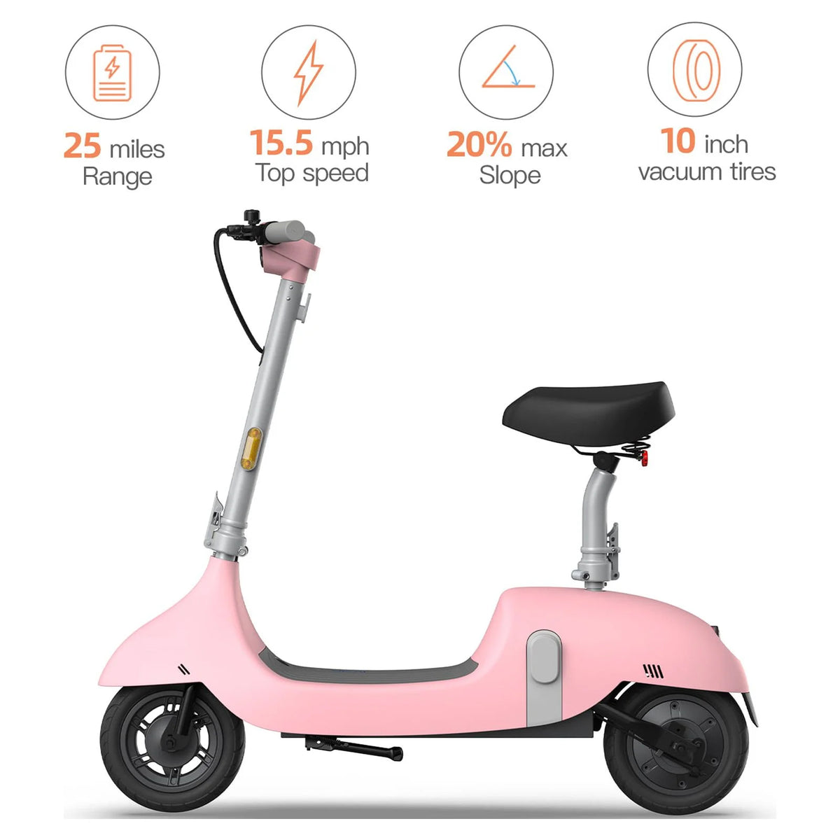 Electric Scooter with Seat, 10inch Vacuum Tires P832201