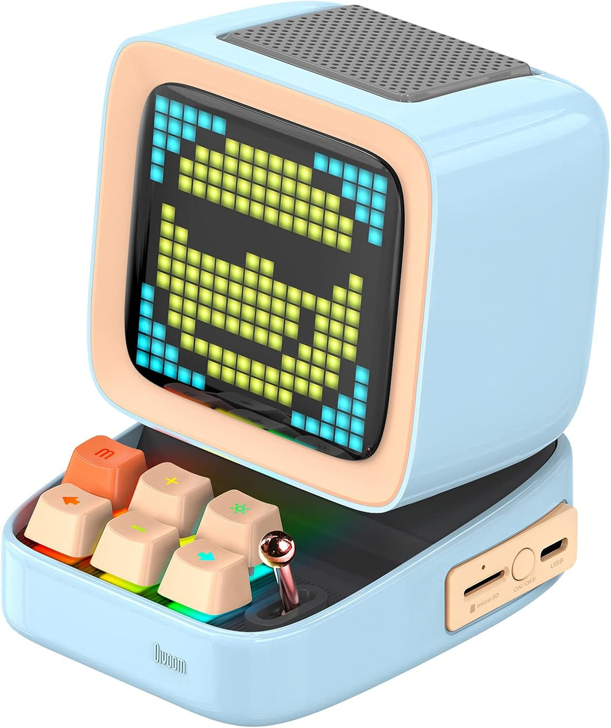 Blue Retro Pixel Art Bluetooth Speaker with 16X16 LED Screen D42734
