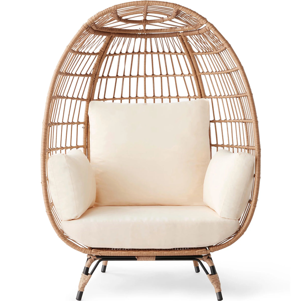 Oversized Wicker Egg Chair with Steel Frame W23260