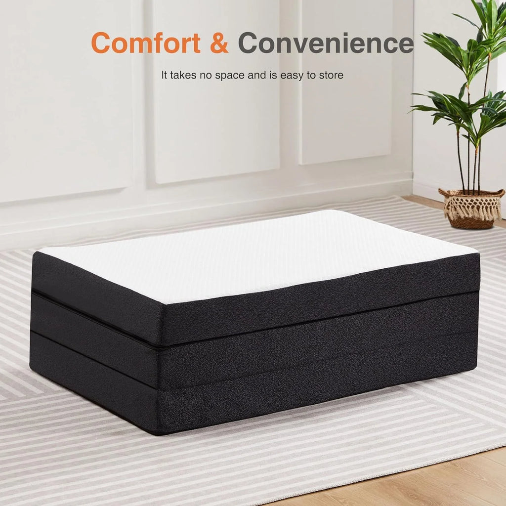 Queen Size 4 inch Tri-fold Memory Foam Mattress S29316