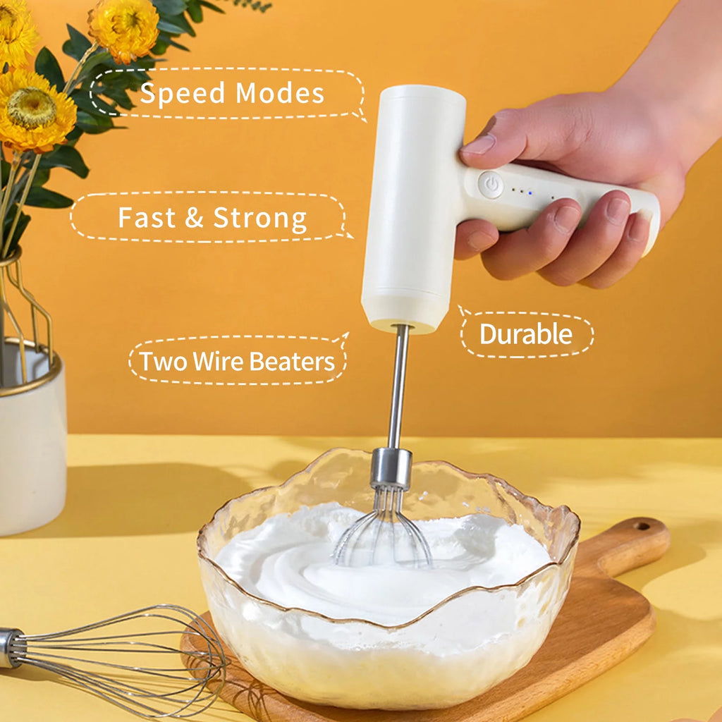 Wireless Handheld Electric Egg Beater with 3 Speeds L391744