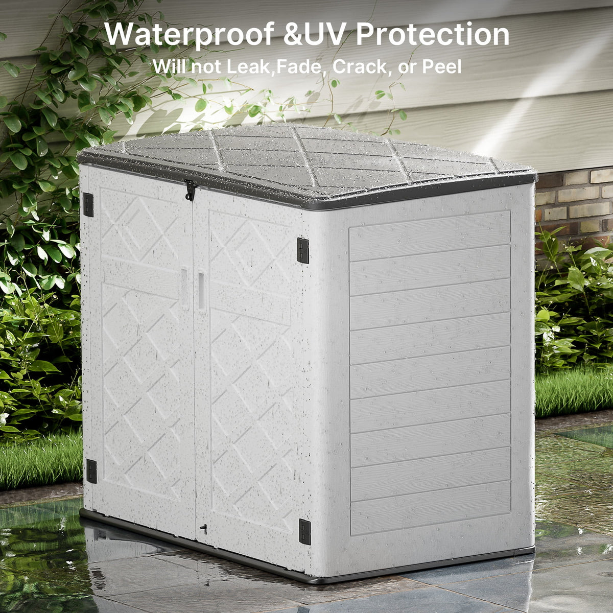White Resin Outdoor Storage Shed, 38 Cu.ft B299933