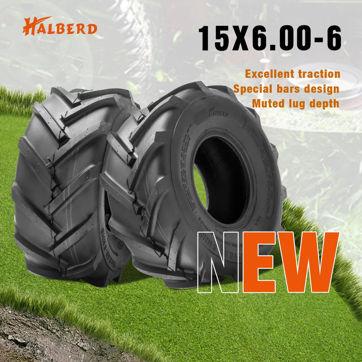 15x6.00-6 Lawn Mower Turf Tires 2 Set O278