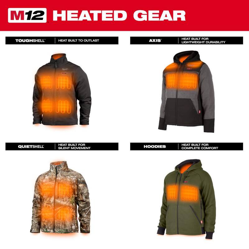 Men's Large Green Heated Jacket Hoodie R66759