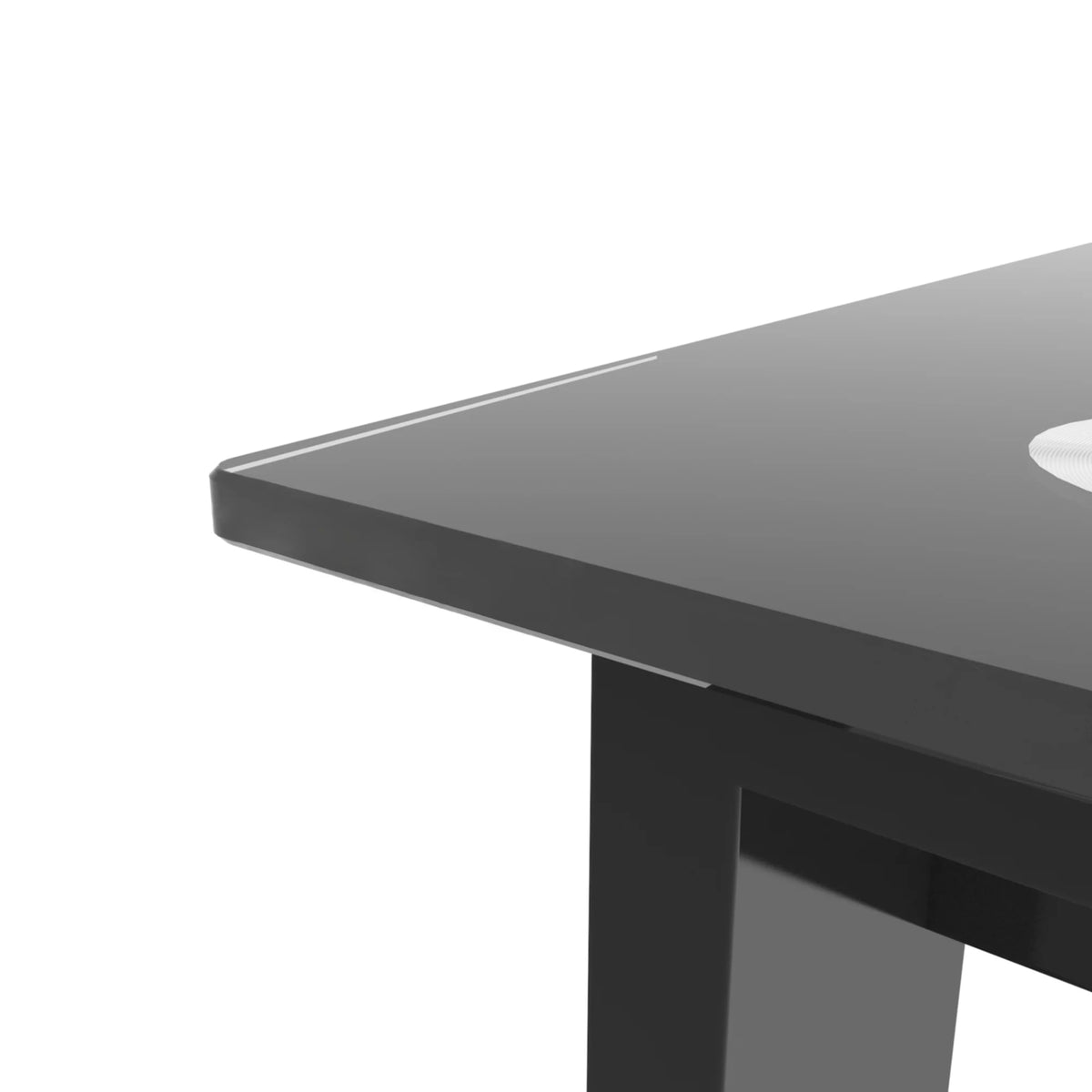 Black Rectangular Tempered Glass Dining Table S58292