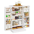 White Wood Pantry Cabinet with Doors and Adjustable Shelves Q3166