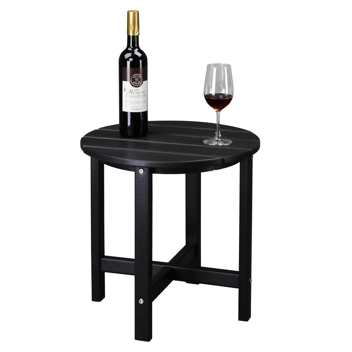 Black HDPE Weather Resistant Square Side Table U3533