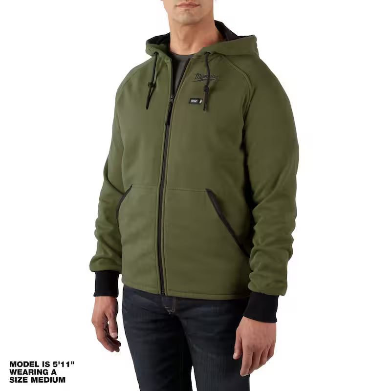Men's Large Green Heated Jacket Hoodie R66759