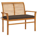 Teak Wood Patio Bench with Taupe Cushion M640