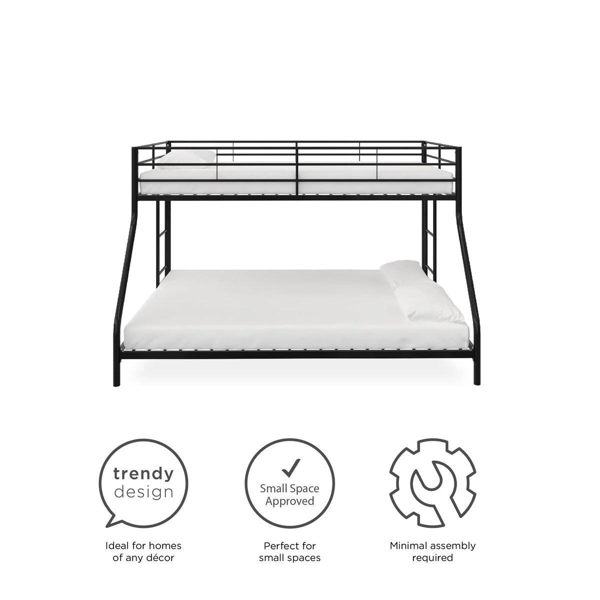 Black Twin over Full Metal Bunk Bed N82704