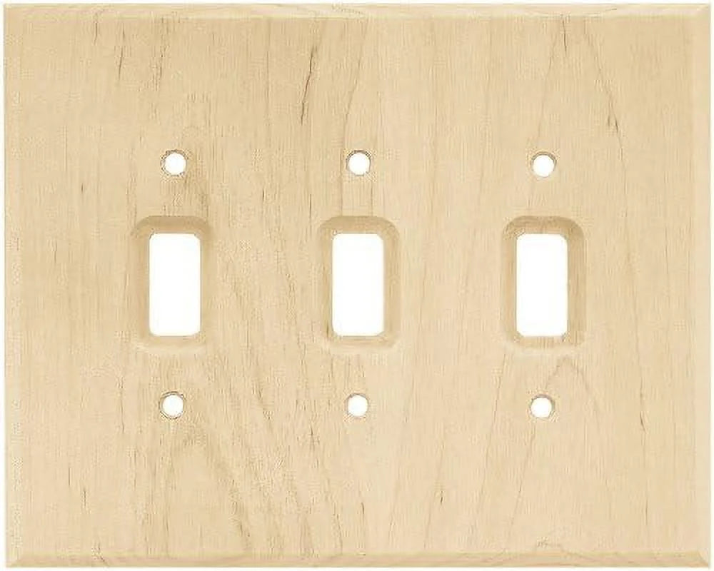 Wood Triple Toggle Switch Wall Plate I656