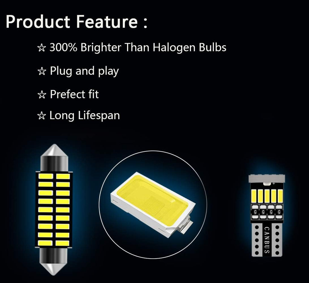 9pcs Ultra Bright White LED Replacement Bulbs for Dodge Ram 1500 2500 3500 E523