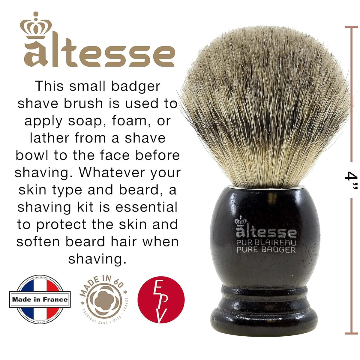 European Grey Badger Shaving Brush K755372