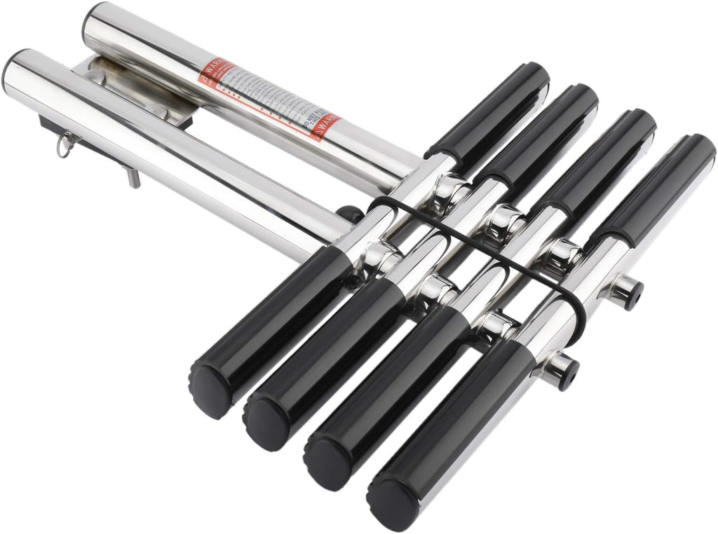 4 Step Dual Vertical Telescopic Boat Dive Ladder with transom mounting Bracket, 316 Stainless Steel Sport Ladder O430