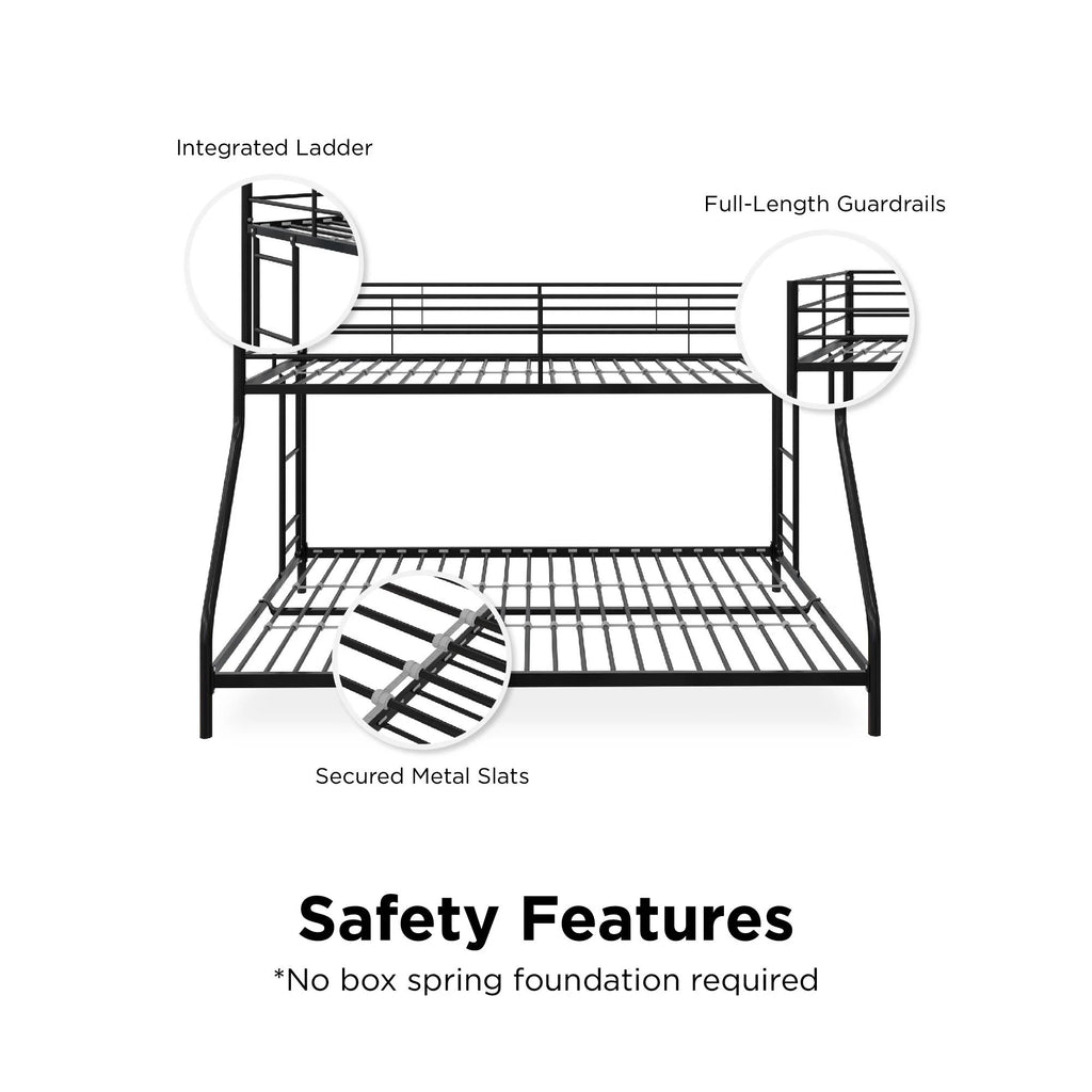 Black Twin over Full Metal Bunk Bed N82704