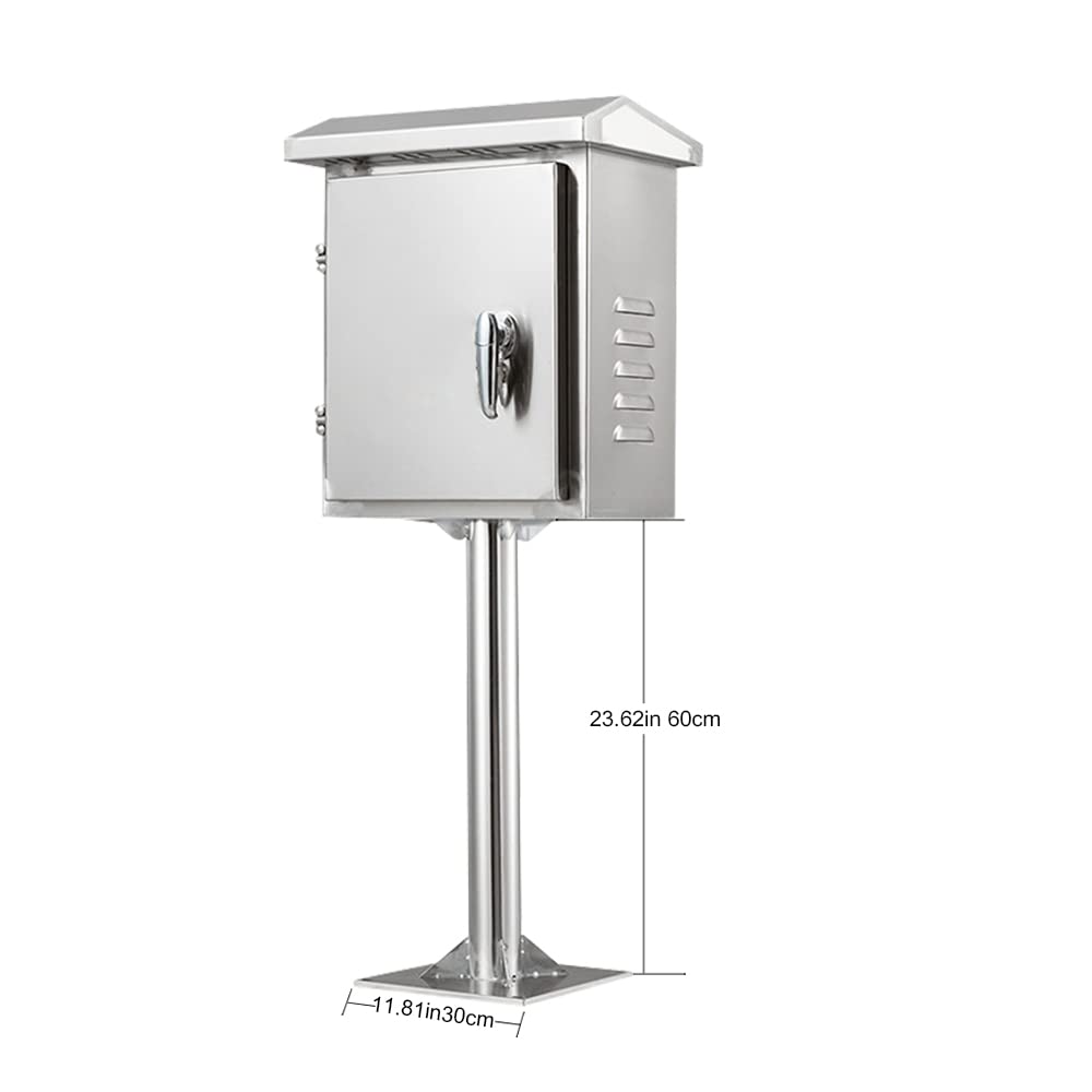 304 Stainless Steel Electrical Box 20'' x 16'' x 8'' IP65 Weatherproof Enclosure with Mounting Plate W11347