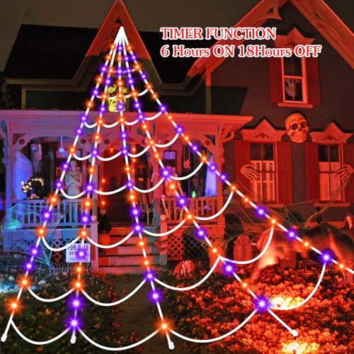 Purple & Orange Spiderweb Lights with 8 Lighting Modes X439